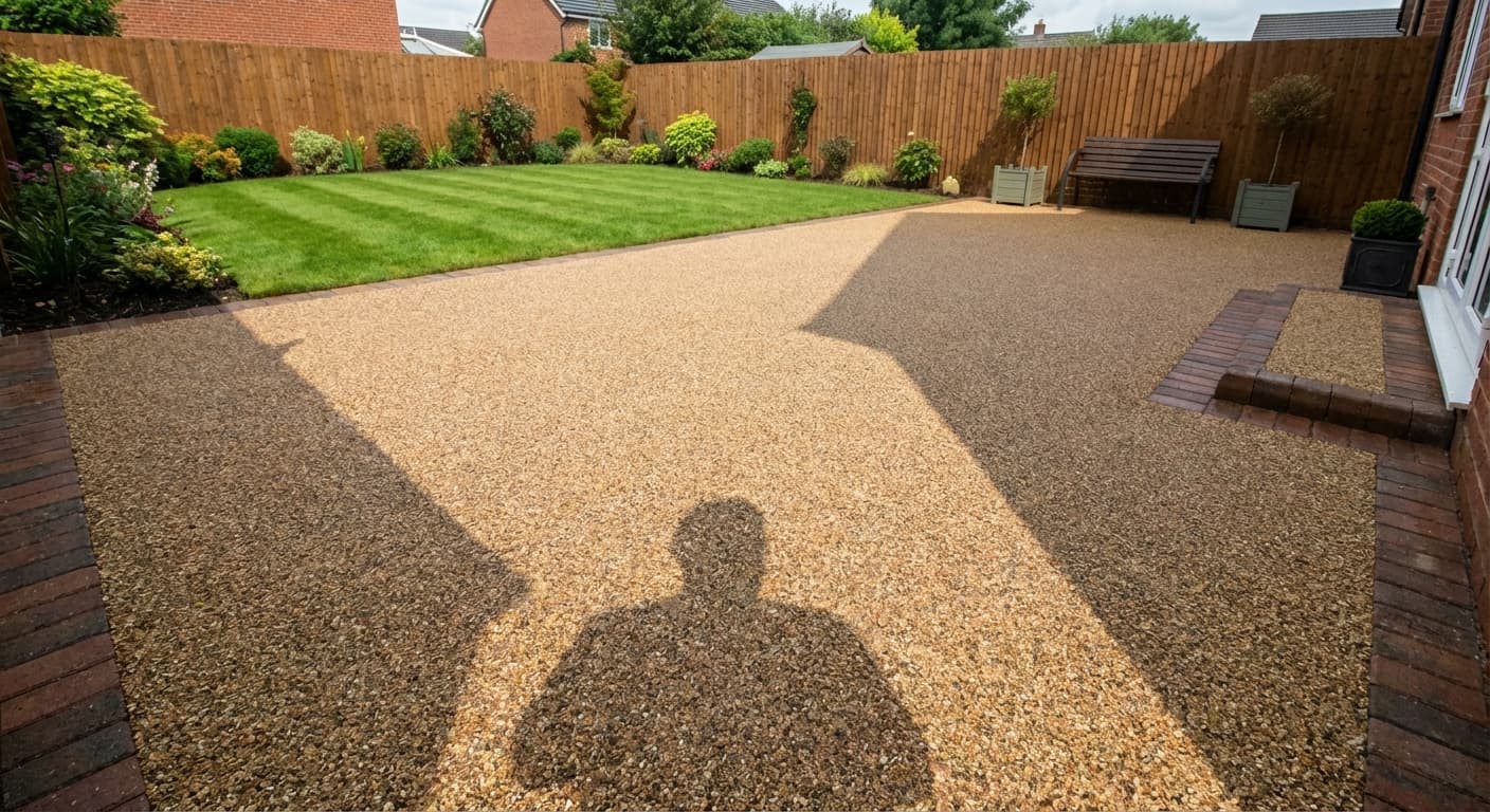 Warm two-tone resin patio